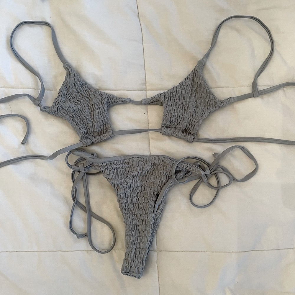 ZAFUL GRAY CUT OUT BIKINI SET